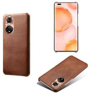For Honor 50 Pro Calf Texture PC + PU Phone Case(Brown)