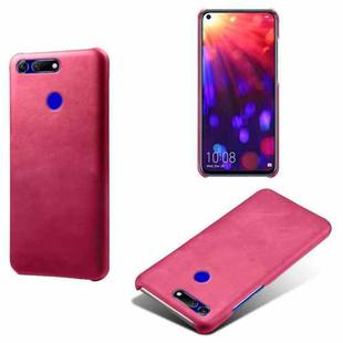 For Honor View 20 / V20 Calf Texture PC + PU Phone Case(Rose Red)