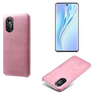 For Honor V40 Lite Calf Texture PC + PU Phone Case(Pink)