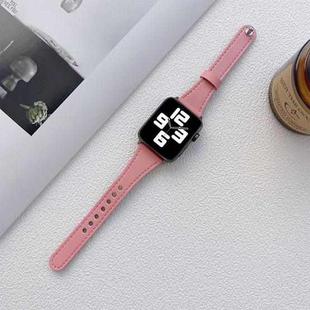 Genuine Leather Watch Band For Apple Watch Ultra 49mm / Series 8&7 45mm / SE 2&6&SE&5&4 44mm / 3&2&1 42mm(Pink)