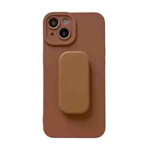 For iPhone 13 TPU Phone Case with Holder(Brown)