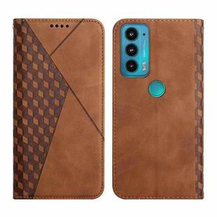 For Motorola Edge 20 Skin Feel Magnetic Leather Phone Case(Brown)