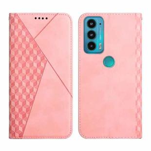 For Motorola Edge 20 Skin Feel Magnetic Leather Phone Case(Rose Gold)