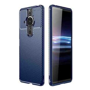 For Sony Xperia Pro-I Carbon Fiber Texture TPU Phone Case(Blue)