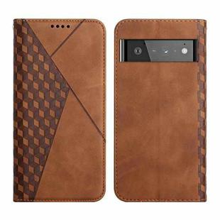 For Google Pixel 6 Pro Skin Feel Magnetic Leather Phone Case(Brown)