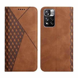 For Xiaomi Redmi Note 11 Pro 5G Skin Feel Magnetic Leather Phone Case(Brown)
