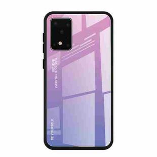 For Galaxy S20+ Gradient Color Glass Case(Light Purple)