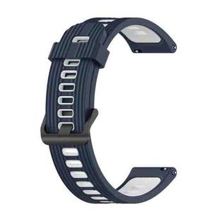 For Amazfit GTR 3/GTR 3 Pro/GTR 2 22mm Two-color Stripe Silicone Watch Band(Midnight Blue White)