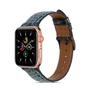 Crocodile Texture Leather Watch Band for Apple Watch Ultra 49mm / Series 8&7 45mm / SE 2&6&SE&5&4 44mm / 3&2&1 42mm(Green)
