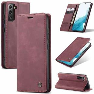For Samsung Galaxy S22+ CaseMe 013 Multifunctional Horizontal Flip Leather Phone Case(Wine Red)