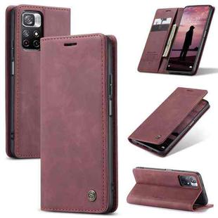 For Xiaomi Redmi Note 11 5G(China)/ Poco M4 Pro 5G(Overseas Version) / Redmi Note 11T 5G (India)  CaseMe 013 Multifunctional Horizontal Flip Leather Phone Case(Wine Red)