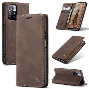 For Xiaomi Redmi Note 11 5G(China)/ Poco M4 Pro 5G(Overseas Version) / Redmi Note 11T 5G (India) CaseMe 013 Multifunctional Horizontal Flip Leather Phone Case(Coffee)