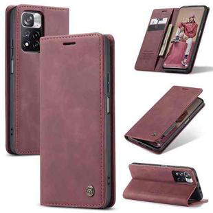For Xiaomi Redmi Note 11 Pro Global/Redmi Note 11 Pro 5G Global CaseMe 013 Multifunctional Horizontal Flip Leather Phone Case(Wine Red)