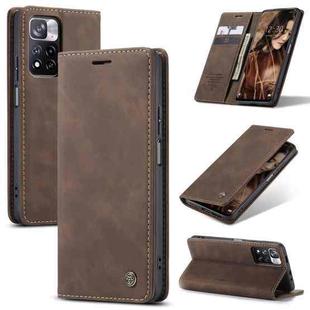 For Xiaomi Redmi Note 11 Pro Global/Redmi Note 11 Pro 5G Global CaseMe 013 Multifunctional Horizontal Flip Leather Phone Case(Coffee)