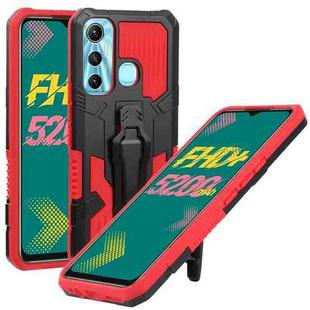 For Infinix Hot 11 Armor Warrior Shockproof PC + TPU Phone Case(Red)