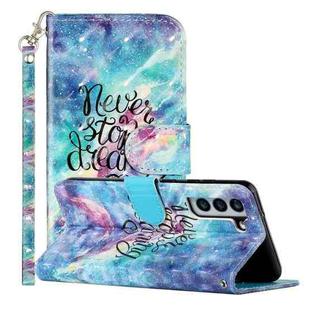 For Samsung Galaxy S22 5G 3D Pattern Horizontal Flip PU Leather Phone Case(Blue Starry Sky)