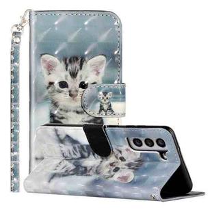 For Samsung Galaxy S22+ 5G 3D Pattern Horizontal Flip PU Leather Phone Case(Cat)