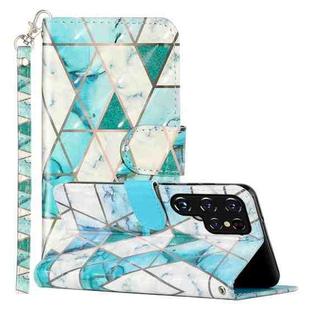 For Samsung Galaxy S22 Ultra 5G 3D Pattern Horizontal Flip PU Leather Phone Case(Marble)