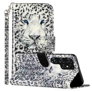 For Samsung Galaxy S22 Ultra 5G 3D Pattern Horizontal Flip PU Leather Phone Case(Leopard)