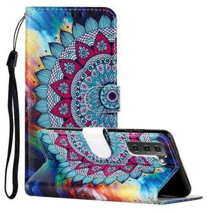For Samsung Galaxy S22 5G Oil Embossed Pattern PU Leather Phone Case(Half Sunflower)