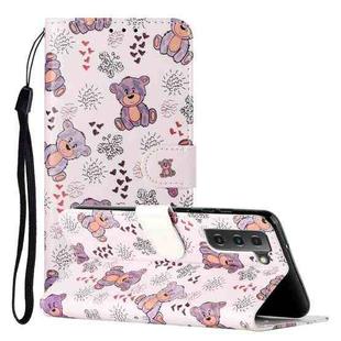 For Samsung Galaxy S22+ 5G Oil Embossed Pattern PU Leather Phone Case(Little Bear)
