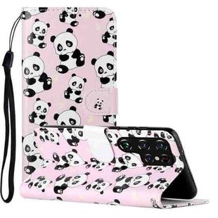 For Samsung Galaxy S22 Ultra 5G Oil Embossed Pattern PU Leather Phone Case(Pandas)