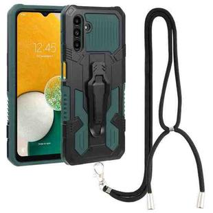 For Samsung Galaxy A13 5G Armor Warrior Shockproof PC + TPU Lanyard Phone Case(Green)