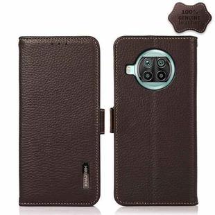 For Xiaomi Mi 10T Lite 5G KHAZNEH Side-Magnetic Litchi Genuine Leather RFID Phone Case(Brown)