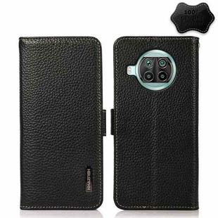 For Xiaomi Mi 10T Lite 5G KHAZNEH Side-Magnetic Litchi Genuine Leather RFID Phone Case(Black)