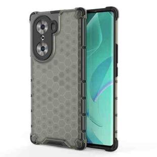 For Honor 60 Honeycomb PC + TPU Phone Case(Black)