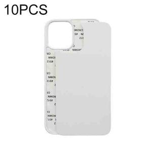 For iPhone 12 Pro Max 10 PCS 2D Blank Sublimation Phone Case(White)