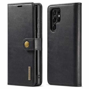 For Samsung Galaxy S22 Ultra 5G DG.MING Crazy Horse Texture Detachable Magnetic Leather Phone Case(Black)