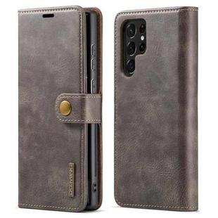 For Samsung Galaxy S22 Ultra 5G DG.MING Crazy Horse Texture Detachable Magnetic Leather Phone Case(Grey)