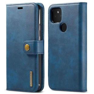 For Google Pixel 5a 5G DG.MING Crazy Horse Texture Detachable Magnetic Leather Phone Case(Blue)