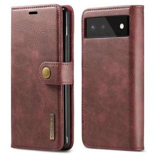 For Google Pixel 6 DG.MING Crazy Horse Texture Detachable Magnetic Leather Phone Case(Red)