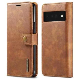 For Google Pixel 6 Pro DG.MING Crazy Horse Texture Detachable Magnetic Leather Phone Case(Brown)