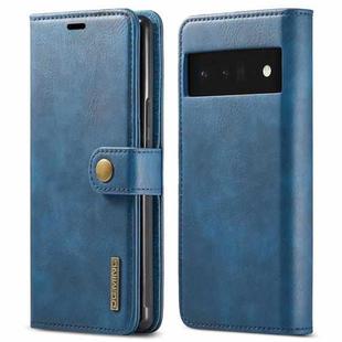 For Google Pixel 6 Pro DG.MING Crazy Horse Texture Detachable Magnetic Leather Phone Case(Blue)