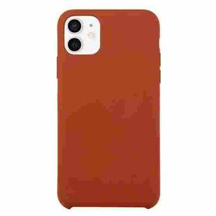 For iPhone 12 mini Solid Silicone Phone Case (Saddle Brown)