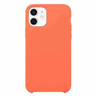 For iPhone 12 mini Solid Silicone Phone Case (Orange Red)