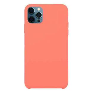 For iPhone 12 / 12 Pro Solid Silicone Phone Case(Peach Red)