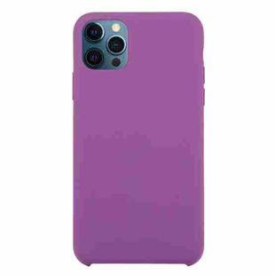 For iPhone 12 / 12 Pro Solid Silicone Phone Case(Purple)