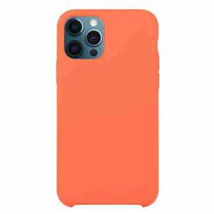For iPhone 12 / 12 Pro Solid Silicone Phone Case(Orange Red)