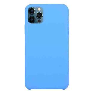 For iPhone 12 / 12 Pro Solid Silicone Phone Case(Deep Blue)