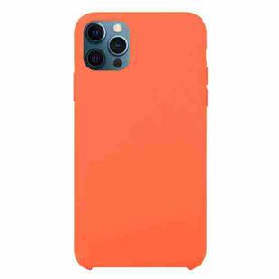 For iPhone 12 / 12 Pro Solid Silicone Phone Case(Orange)