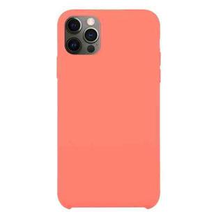 For iPhone 12 Pro Max Solid Silicone Phone Case(Peach Red)