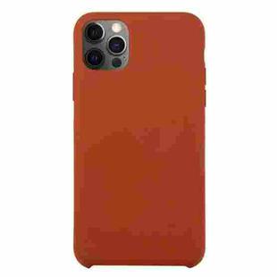 For iPhone 12 Pro Max Solid Silicone Phone Case(Saddle Brown)