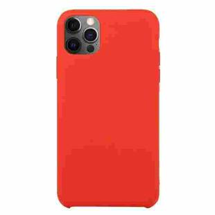 For iPhone 12 Pro Max Solid Silicone Phone Case(China Red)