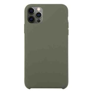 For iPhone 12 Pro Max Solid Silicone Phone Case(Olive Green)