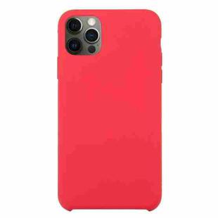 For iPhone 12 Pro Max Solid Silicone Phone Case(Rose Red)