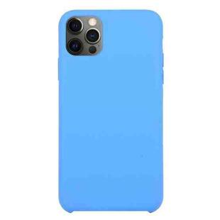 For iPhone 12 Pro Max Solid Silicone Phone Case(Deep Blue)